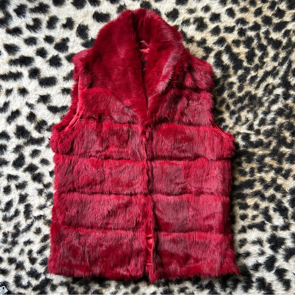 Y2K Arden B Genuine Real Rabbit Fur Vest M
